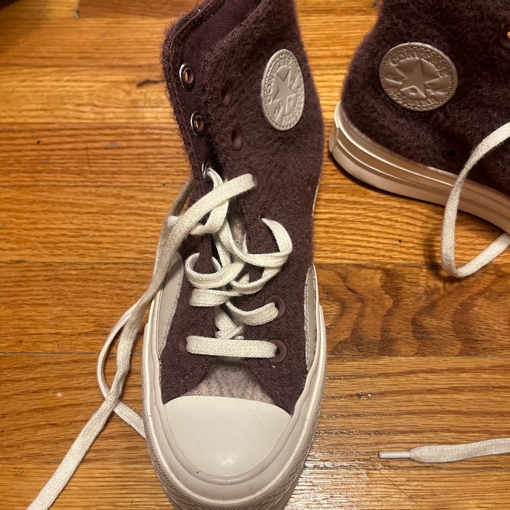 Converse High-Top Sneakers - Maroon and White